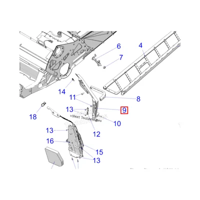 5144729-067 Крепление подножки левое черное 25+ Polaris
