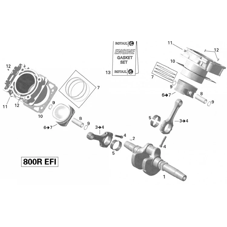 811956 Комплект прокладок полный для квадроциклов Can-Am 800R EFI OUTLANDER 2006-2012" 420684130/420684138/420684160/420684137, фото 2