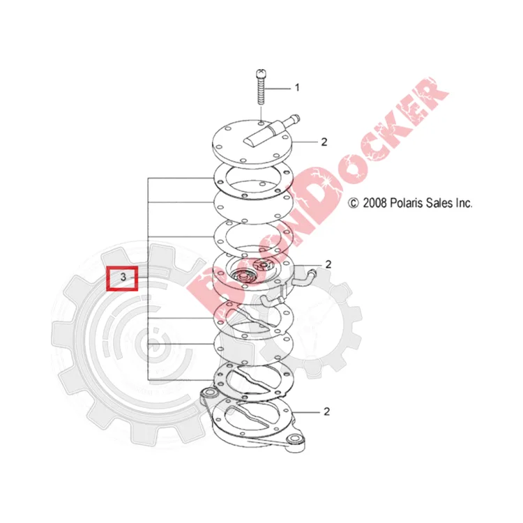 2209285 Прокладка бензонасоса для снегоходов Polaris WIDETRAK LX 3081286/3083870/3083871/3083957/3084222/3084223, фото 2