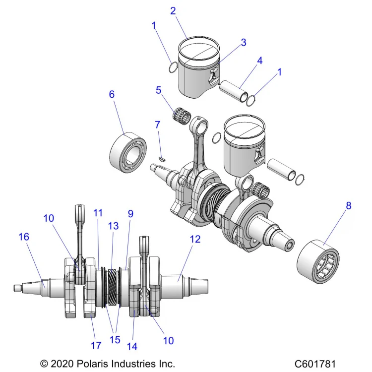 2209829 Кольцо поршневое 1 шт для снегоходов Polaris PATRIOT 9R 2209829, фото 1