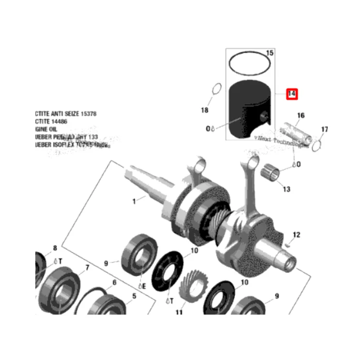 420893895 Поршень 600R ETEC 72.17MM Ski-Doo 420893892 , фото 1