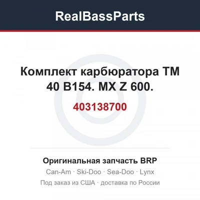 403138700 Комплект карбюратора ТМ 40 B154. MX Z 600.