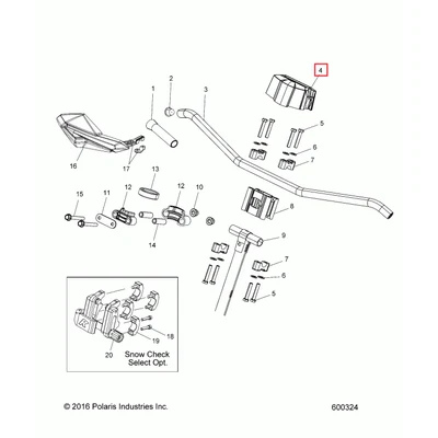 Крышка крепления руля RMK Polaris COVER, HANDLEBAR 5438523