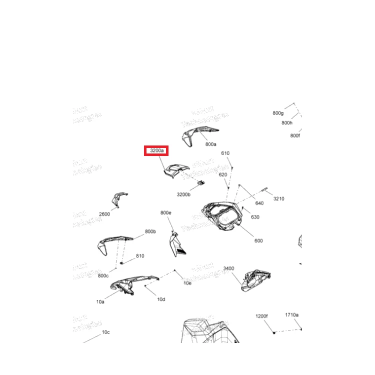 517304912 Крышка ящика Ski-Doo UPPER STORAGE ACCESS COVER, фото 1