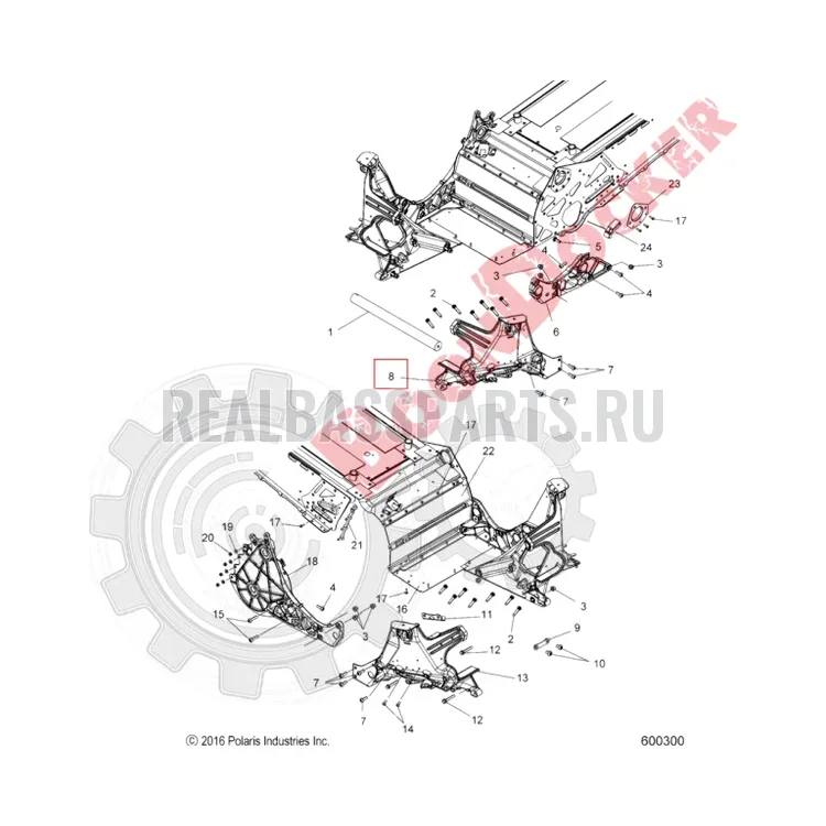 1019665 Лонжерон левый нижний для снегоходов Polaris AXYS PRO RMK 1019665, фото 2
