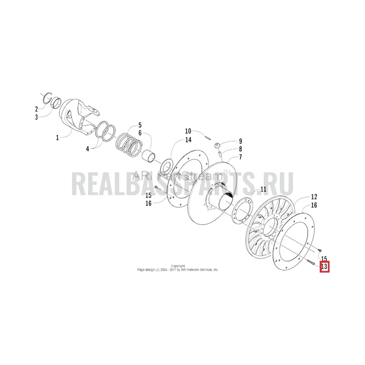 1623-517 Болт хеликса M8 Arctic Cat , фото 1