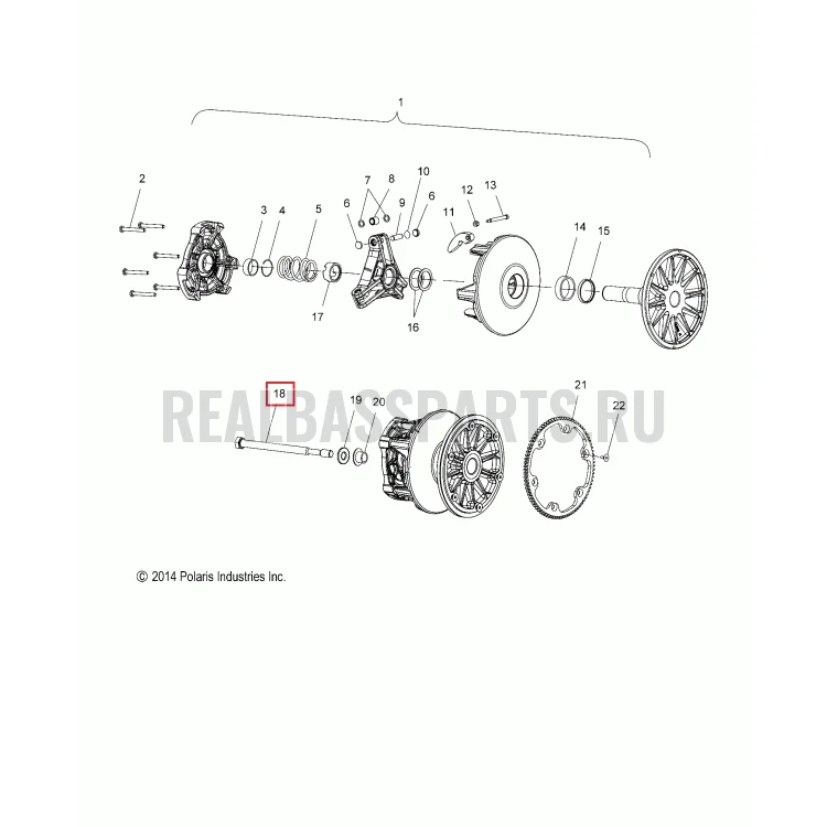 7518412 Болт вариатора ведущего Polaris 7517501 7519208 , фото 1