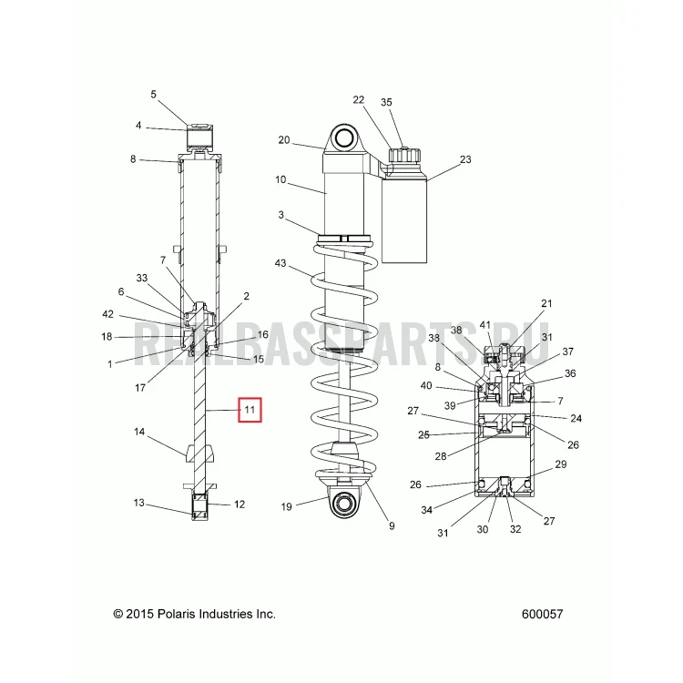 1800654 Шток амортизатора PRO15 Polaris SHAFT,.62X8.67L,NDL 1000750, фото 1