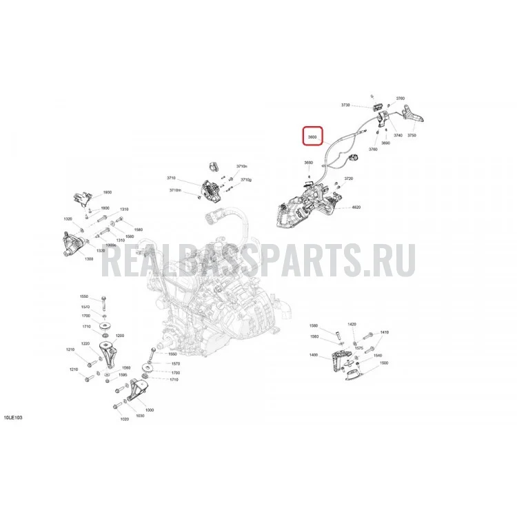 512061492 Трос газа для снегоходов Ski-Doo/Lynx 512061492, фото 1
