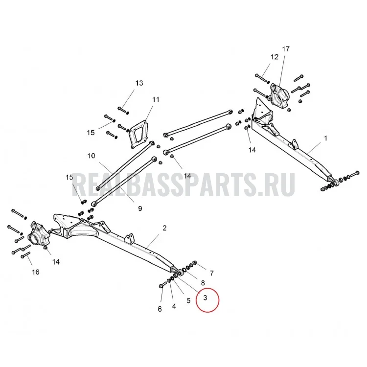 3514689 Подшипник ШС крепления заднего продольного рычага для квадроциклов Polaris RZR 900/1000 3514689, фото 2
