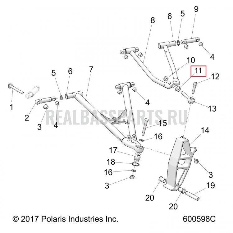 Гайка верхней шаровой Polaris NUT-HXFL M12X1.5 ZOD 7547490, фото 1
