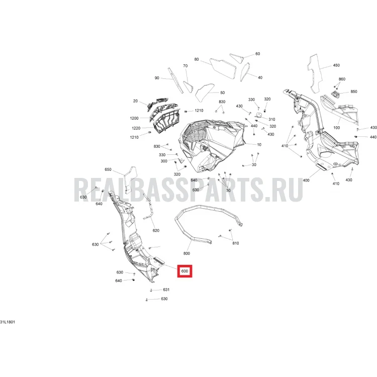 502008112 Панель боковая нижняя левая LYNX BOTTOM PAN LH 502007644 502007930, фото 1