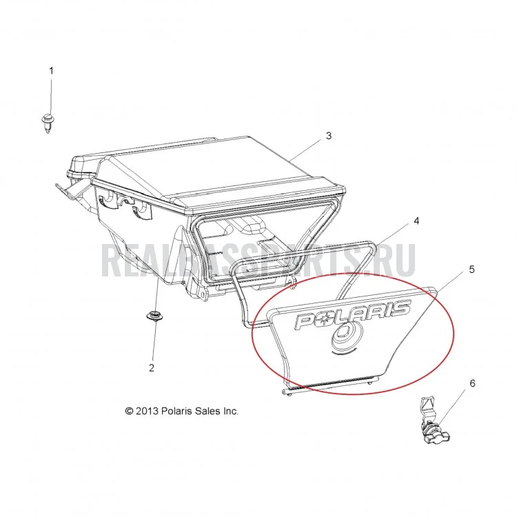 5436349 Крышка заднего бардачка черная для квадроциклов Polaris Sportsman 5435368, фото 3