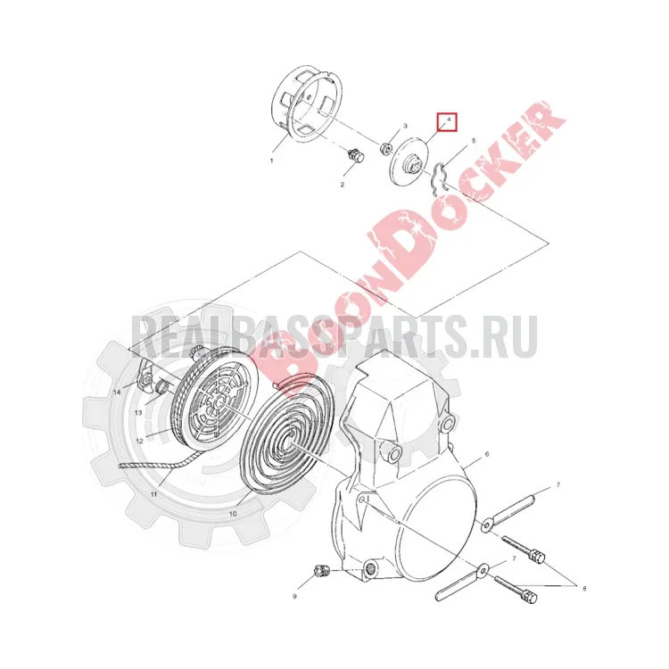 3083464 Пластина прижимная ручного стартера для снегоходов Polaris 3040164/3083524, фото 2