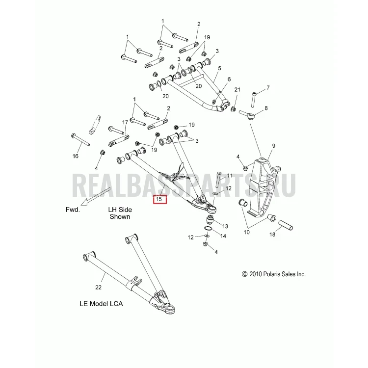 Рычаг нижний правый RMK 11-> Polaris KIT, LOWER CONTROL ARM, RIGHT HAND (MATTE BLACK) 2204423-458, фото 1