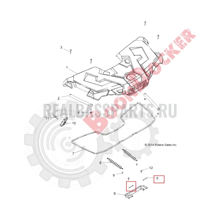 4013425 Штифт крышки переднего бардачка Polaris 500-570-800 4013425, фото 2