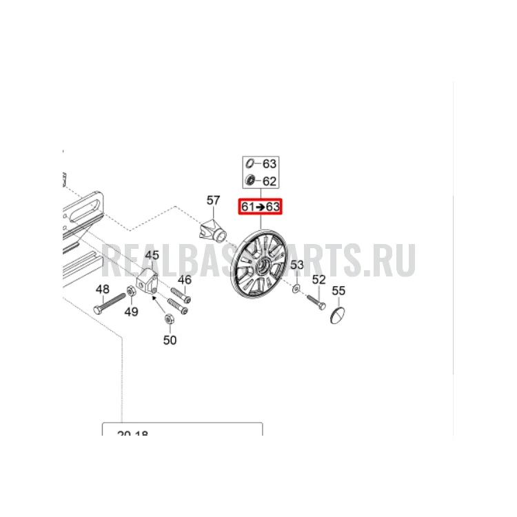 503191741 Ролик подвески 200мм, наружний черный, фото 1