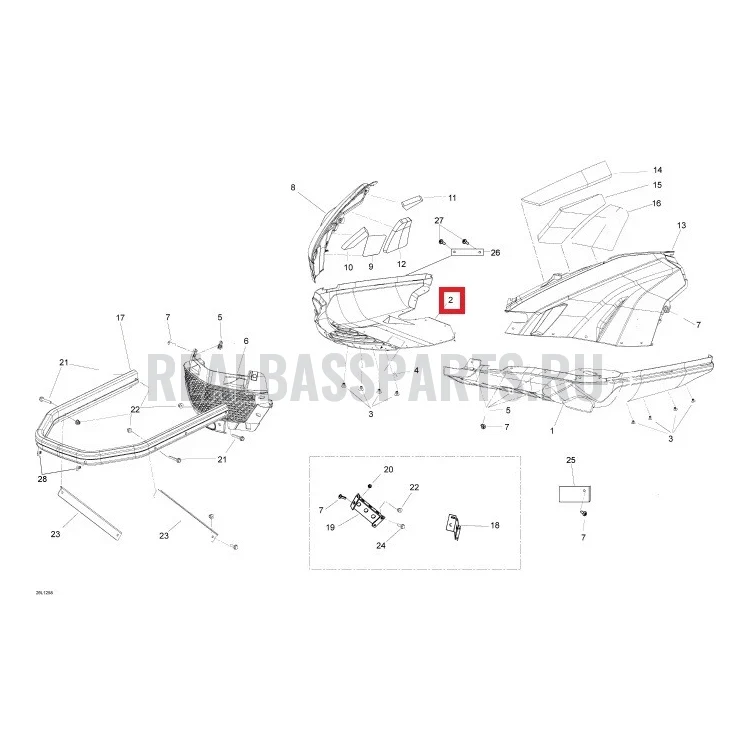 502006917 Боковая панель правая нижняя черная Ski-Doo Scandik LYNX (Снято с производства), фото 1