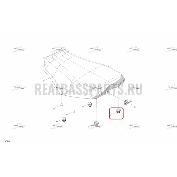 708003609 Демпфер подушка сиденья для квадрцоиклов Can-Am 708003609, фото 1