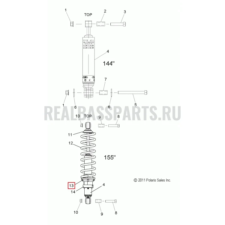 5431734 Кольцо пружины RMK Polaris RING, SPRING PRELOAD ADJ., фото 1