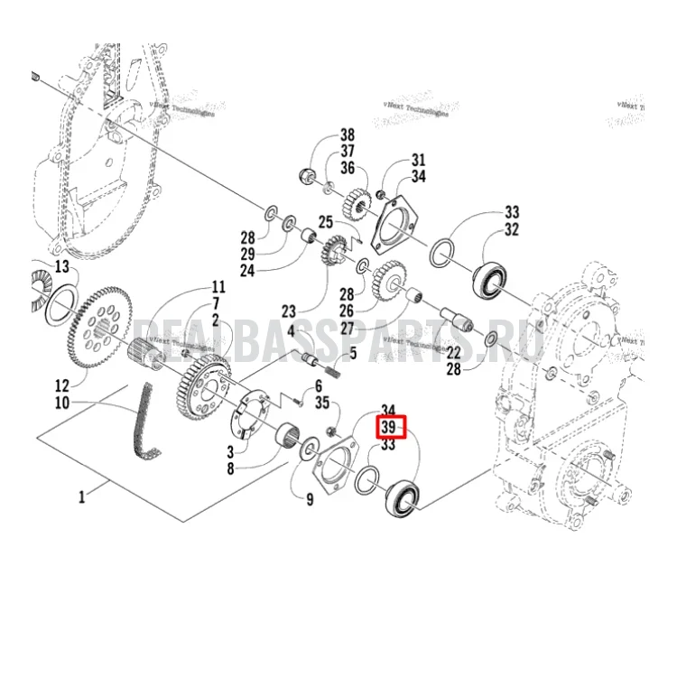 1702-179 Подшипник приводного вала гусеницы для снегоходов Arctic Cat BEARCAT WT 0107-224 0602-807 0702-485 1602-051 1602-972, фото 1
