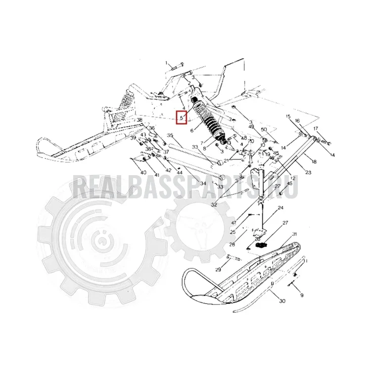 5220225 Чашка упор пружины амортизатора для снегоходов Polaris WIDETRAK LX 5220225, фото 1