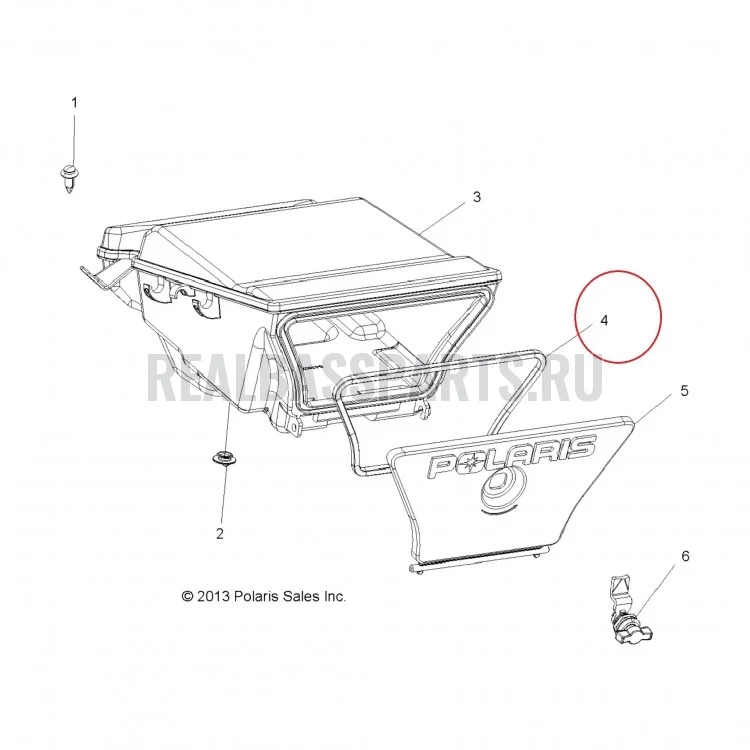 5812911 Прокладка уплотнение крышки заднего бардачка для квадроциклов Polaris SPORTSMAN 5812911, фото 2