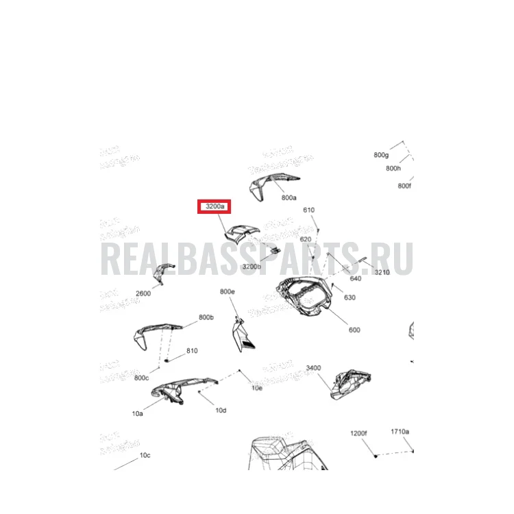 517304912 Крышка ящика Ski-Doo UPPER STORAGE ACCESS COVER, фото 1