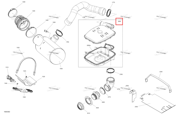 Drilled резонатор включает 2000 to 2000 a Sea-Doo RXT-X 300 (2023) (274001736)