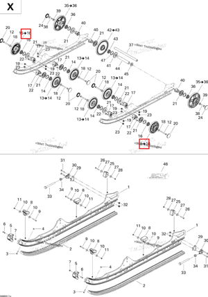 Колесо 141, жёлтый с Pattern жёлтый B 190 Ski-Doo 503190579