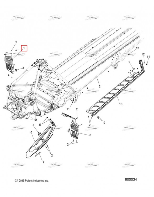 Носок STOP в сборе правый Polaris 800 AXYS Pro RMK LE 155 (2017) (1019347)