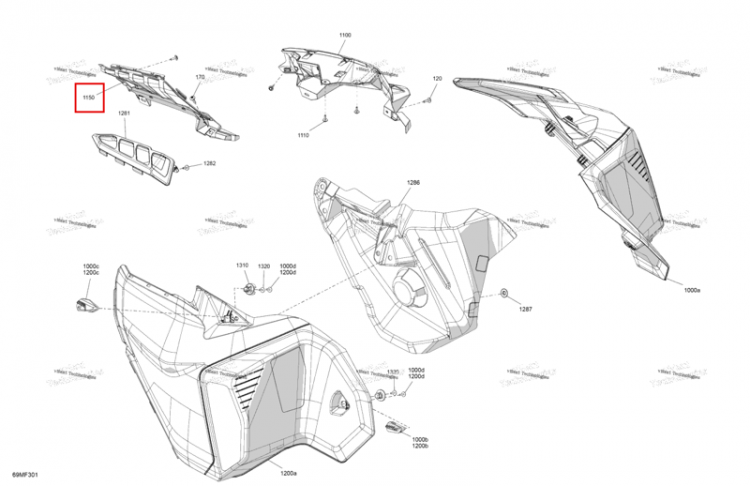 Левый капот облицовка Ski-Doo Expedition LE 900 ACE Turbo (2026) (517308650)