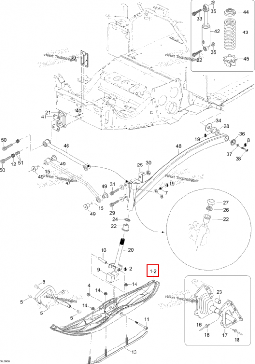 Пластиковый лыжа в сборе Ski-Doo Expedition TUV V800 4-TEC (2009) (605153775)