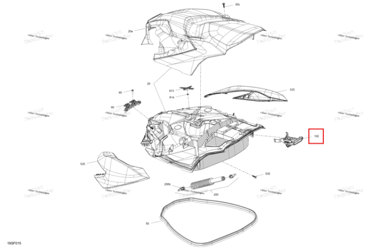 Капот защёлка Sea-Doo RXP 325 X (2026) (269502393)