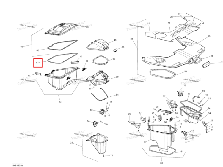 Прокладка 1000 мм длинный Sea-Doo RXT (2016) (219704374)