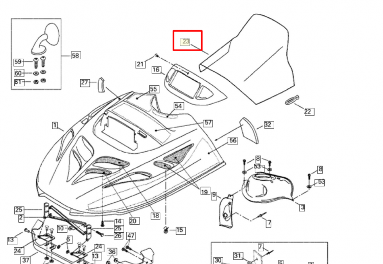 414887200 Стекло лобовое BRP Ski-Doo