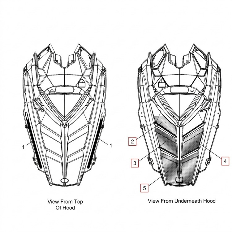 5813693 Изоляция капота левая задняя часть для снегоходов Polaris RMK/RPO RMK 5813693