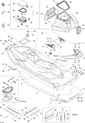 Задний Carpet STD Sea-Doo 291002152