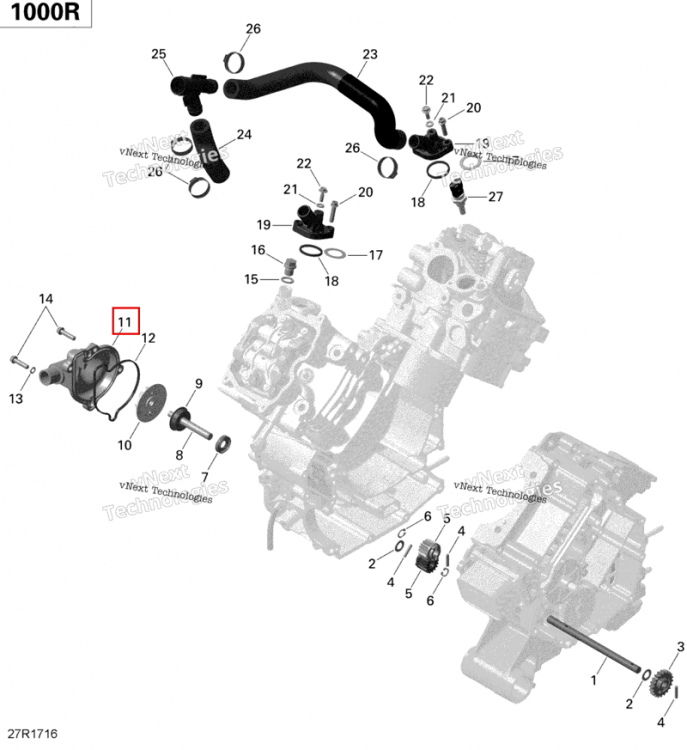 Водяной насос корпус Can-Am Commander 1000R EFI (2018) (420622020)