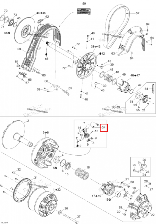 Шестигранный винт фланцевый M6 × 12 Ski-Doo Expedition TUV 600 H.O. SDI REV-XU (2009) (250000362)
