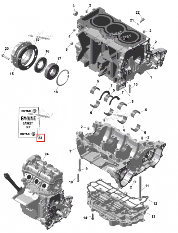 Прокладка комплект 903 лыжа NA Ski-Doo Skandic SE 900 ACE (2026) (420686243)