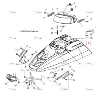 Капот в сборе HYB сервисный SOLAR красный включает поролон / Foil Polaris Widetrak LX (2006) (2632227-342)