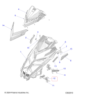 5268325 Сетка капота нижняя часть для снегоходов Polaris PATRIOT 9R / BOOST 5268325