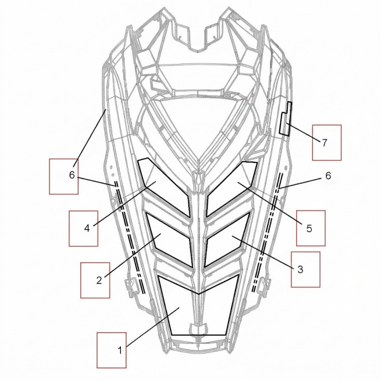 5813694 Изоляция капота правая задняя часть для снегоходов Polaris RMK/RPO RMK 5813694
