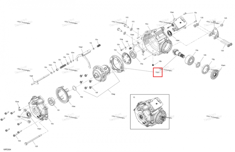 Коронная шестерня и шестерня ведущая комплект Can-Am Outlander 4x4 XT 1000R (2025) (715900970)
