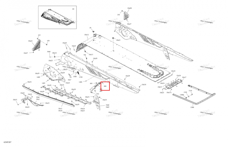 Гнездо головка винт M6 × 16 Ski-Doo Summit X 850 E-TEC Turbo R (2026) (250001367)