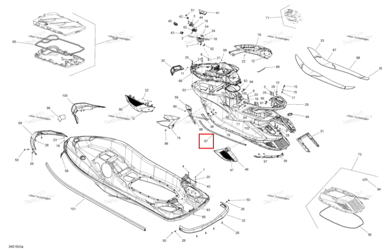 MID JOINT Sea-Doo RXT (2016) (291003818)
