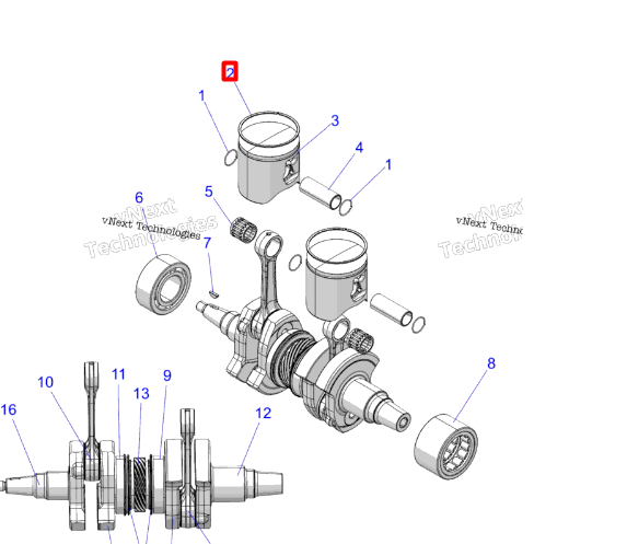 2209828 Поршень 9R Polaris