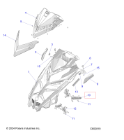 5268326 Сетка капота верхняя часть для снегоходов Polaris PATRIOT 9R / BOOST 5268326