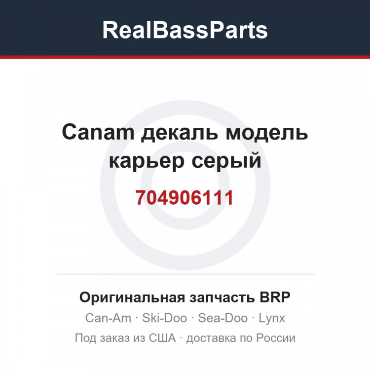 704906111 Canam декаль модель карьер серый